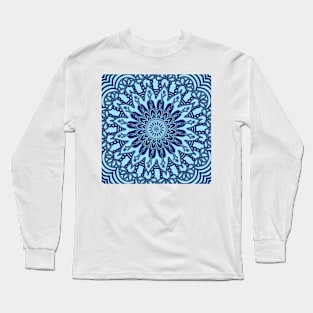 Indigo Blue Mandala Long Sleeve T-Shirt